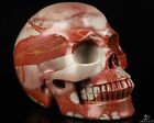 Crâne en cristal sculpté 5,0 pouces rouge Noreena Jasper, réaliste, cristal de guérison