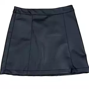 Minifalda de imitación de cuero negra talla mediana - Imagen 1 de 4