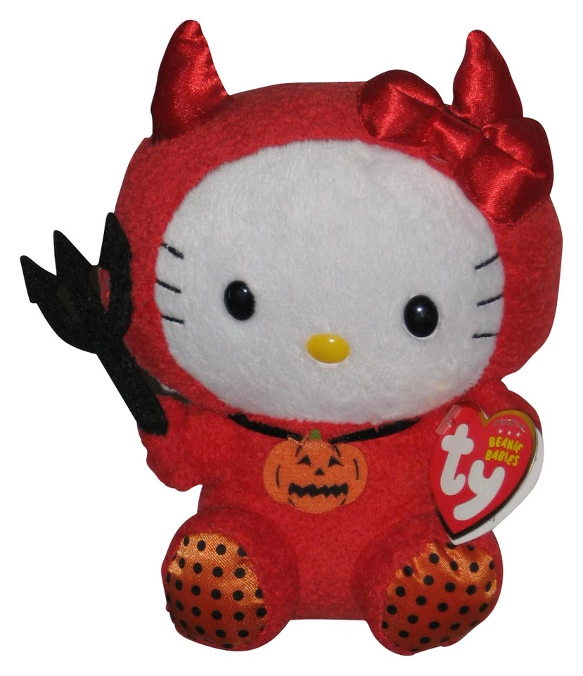 Disfraz de Diablo Hello Kitty con Calabaza (2011) Juguete de Peluche Ty Beanie Babies Foto 1 de 1