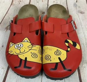 Birkenstock Birki's 37 Red Bridget Cat Slip-On Shoe Clog US Size 6 Womens - Picture 1 of 6