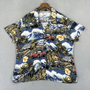 Camisa de Colección Reyn Spooner Para Mujer Mediana Rayón Hawaii Viaje Land Rover Años 90 EE. UU. - Imagen 1 de 13