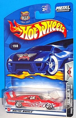 Hot Wheels 2003 Final Run Series #198 Dodge Charger Daytona 1969 Red w/ 5SPs - Image 1 of 2