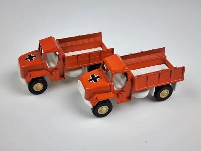 Juego De Colección (2) Juguete Tootsie 1970 - Camión Militar Alemán Duece 1/2 Naranja  Foto 1 de 4