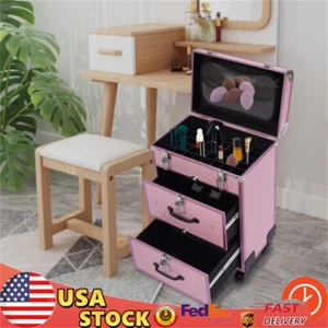 Rollender Make-up Zug Koffer mit Schubladen Professionelle Kosmetik Aufbewahrung Organizer - Bild 1 von 20