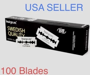100x Matgicol  Platinum Ultra Sharp Double Edge Cut  Barber Razor Blades - Picture 1 of 12