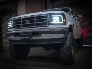 AlphaRex Black Nova LED Projector Headlights for 92-96 Ford F-150/250/350 Bronco - Picture 1 of 11