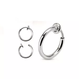 1 - Spring Action Fake Septum Ring in Rhodium Plated Brass Rings Ear Cuff F22 - Picture 1 of 2