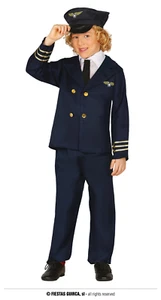COSTUME DRIVER PILOTA AEREO CARNEVALE VESTITO GUIRCA BAMBINO PILOT AVIATORE - Imagen 1 de 2