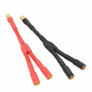 Parallel Wire Brushless Motor Bullets 6.5mm 1 Male to 2 Female 10# 5+5cm Adapter - Picture 1 of 2