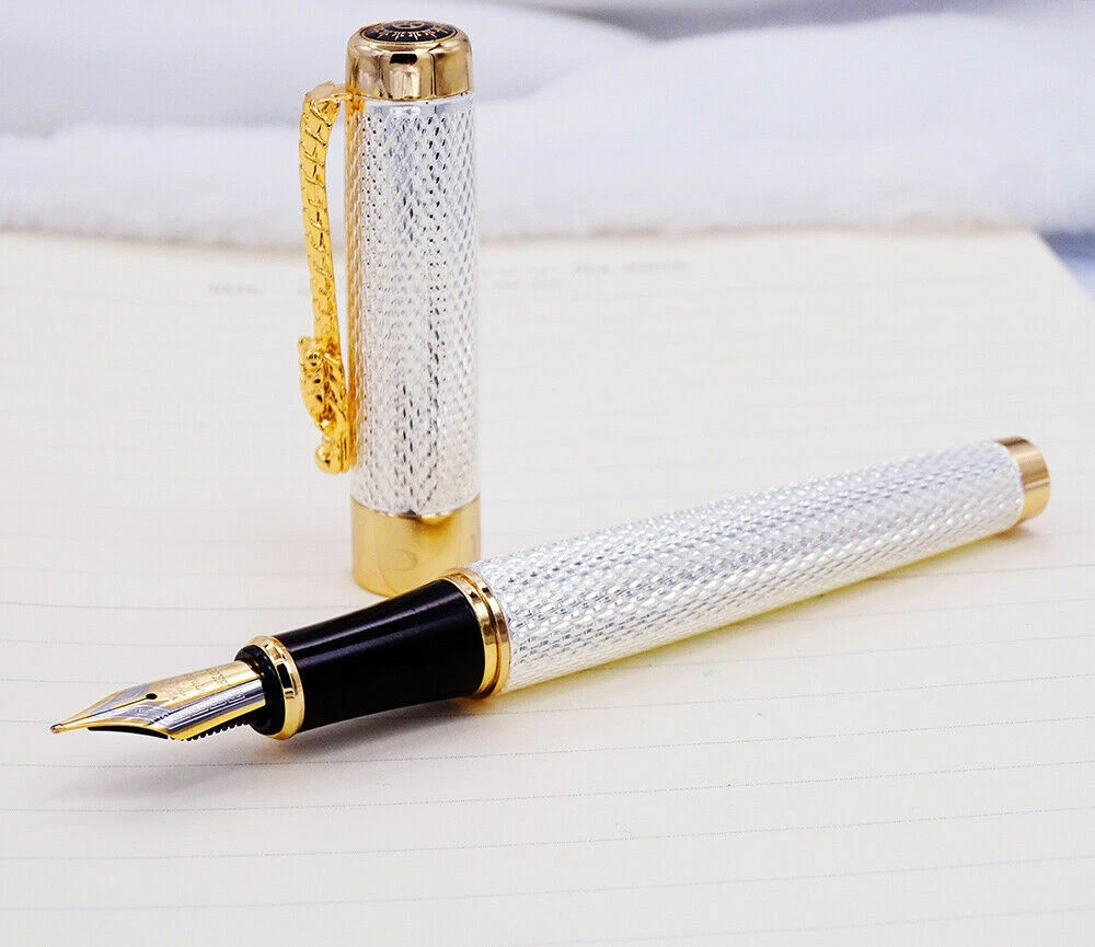 Jinhao Grüner Füllfederhalter | Feine Spitze, 18k Vergoldete Feder, Mit Tintenkonverter & Patrone – Elegantes Schreibgerät Für Jeden Tag