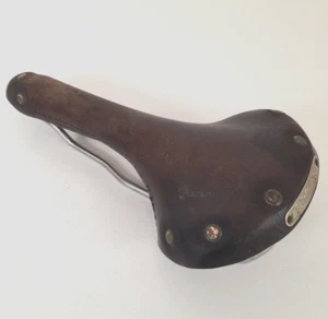 Brooks Saddle No. 803514 Rare Vintage Brown Leather Copper Rivets - Picture 1 of 19