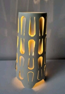 Vintage IKEA KAJUTA White Metal Table Lamp 12" Retro Modern Retired Design - Picture 1 of 11