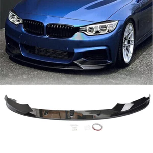 Gloss Black Performance Front Lip Splitter Kit For 14-20 BMW F32 F33 F36 M Sport - Picture 1 of 10