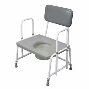 Bariatric Commode Chair - Detachable Arms - 7.5 Litre Pail - 254kg Weight Limit - Picture 1 of 4