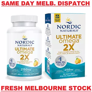 NORDIC NATURALS Ultimate Omega 2X 2150mg EPA/DHA Fish Oil - 60 Soft Gels Lemon - Picture 1 of 8