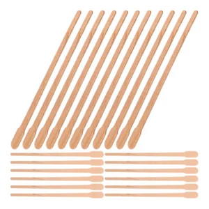 100 PCS Waxed Wooden Stick Waxing Sticks Irregular Applicator Miss - Picture 1 of 12
