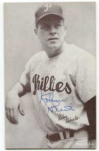 Roberts Roberts Signed Vintage Exhibit Postcard Baseball Autographed HOF - Picture 1 of 2