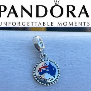 Rare Pandora Exclusive Country of Australia Flag Map Dangle Moments charm - Picture 1 of 6