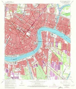 New Orleans East, LA - 1966 Vintage Map Print | Historic City Layout & Landmarks - Picture 1 of 1