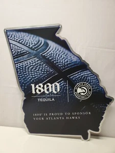 1800 Tequila Tin Sign-Georgia State-Atlanta Hawks Basketball Club-Approx 22"x19" - Picture 1 of 6