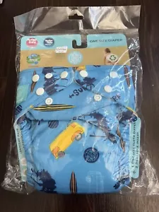 Charlie Banana Reusable Cloth Diaper One Size + 2 Inserts - Boys Malibu Surfer - Picture 1 of 3