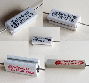 R10, 1R0, 47R, 470R, 5W wirewound ceramic resistor, 0.1 1 10 47 470 ohm-ref:622 - Picture 1 of 15