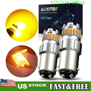 AUXITO 1157 Yellow Amber LED Turn Signal Light Bulb Lamp ERROR FREE 2F23 1~10Set - Picture 1 of 16