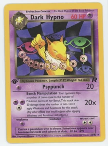 Tarjeta Pokémon Dark Hypno 26/82 1a Edición LP No Holo Rara Equipo Cohete WOTC - Imagen 1 de 2