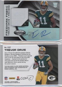 2016 Certified Freshman Fabrics Signatures Mirror Trevor Davis Rookie Auto RC