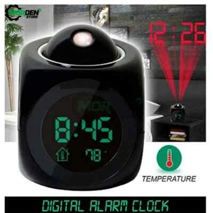 Digital Alarm Clock LED Projector Temperature Thermometer Desk Time Date Display - Picture 1 of 26