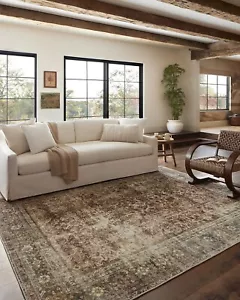 5x7 Loloi Magnolia Home by Joanna Gaines Sinclair Collection SIN-01 Rust/Lagoon - Picture 1 of 6