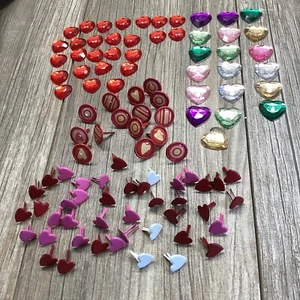Scrapbooking DIY Crafting HEART COLLECTION Various Shapes/Colors 90+ - Picture 1 of 13