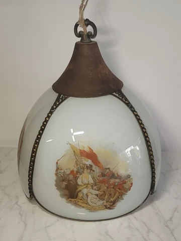 Vintage Glass Ceiling Light Chandelier American Revolution Historical Events Cover