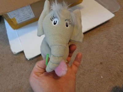 HORTON HEARS A DR SEUSS WHOVILLE PLUSH DOLL FIGURE FINGER PUPPET GREY ELEPHANT Foto 1 de 4