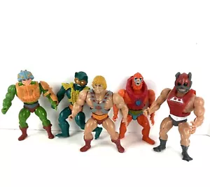 Vintage MOTU Soft Head Lot: 1981 He-Man & Man At Arms, 1982 Merman/Zodak,/Beast - Picture 1 of 16