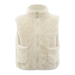 Baby Boys Girls Faux Fur Vest Waistcoat Fleece Zipper Closure Jacket Warm Coat