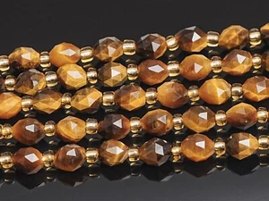 Cuentas sueltas facetadas rondelle grado AA genuino natural ojo de tigre 6 mm - Imagen 1 de 3