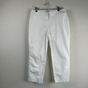Ann Taylor Pants Womens Size 8 White Chino Ankle Pants Casual Career - Picture 1 of 11