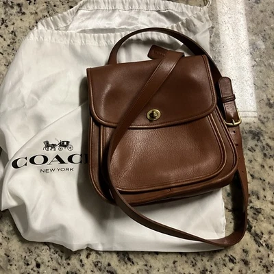 Vintage Coach Grande Sidepack 9979 Bronzeado Britânico Fabricado Nos EUA  - Imagem 1 de 4
