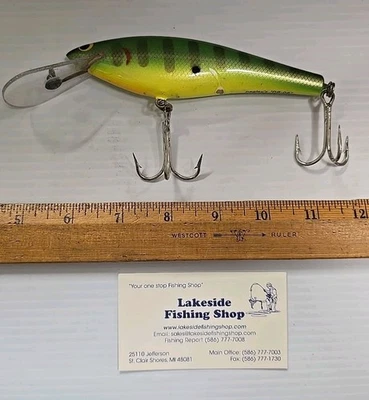 ВИНТАЖНЫЙ BAGLEY'S DB-06 MUSKIE ЩУКА РЫБОЛОВНАЯ ПРИМАНКА ОКУНЬ УЗОР - Изображение 1 из 4