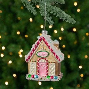 Northlight 4.5" Glittered Gingerbread House Glass Christmas Ornament - Picture 1 of 7