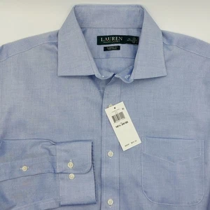 NEW Lauren Ralph Lauren Button Non-Iron Classic Fit Shirt Men's 16.5 34/35 Blue - Picture 1 of 11