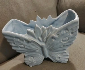 McCoy Pottery Butterfly Shaped Planter Vase Matte Periwinkle 1940s - Picture 1 of 5