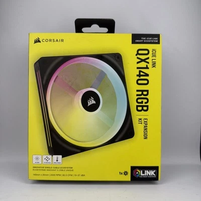 CORSAIR iCUE LINK QX140 RGB 140mm Case Fan - Black (1-Pack) / Open box MSRP $59 - Image 1 of 4