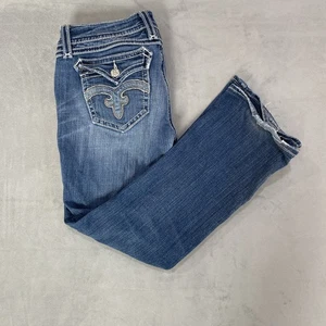 Rock Revival Debbie Boot Cut Womens 31 Jeans Lightly Distressed Embroidered - Picture 1 of 14