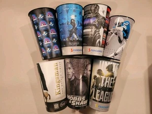 Huge Used Lot of 6X Big Plastic Movie Theatre Character Drinking Cups + 1 F.Ball - Picture 1 of 15