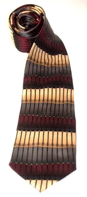 Corbata de diseñador hecha a mano Valerio Garati seda-negro/rojo/dorado 3 3/4 x 64" de colección rara Foto 1 de 4