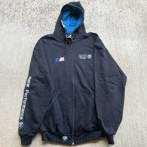 Vintage schwarz Puma BMW Motorsport durchgehender Reißverschluss marineblau Tech Hoodie getaggt X-Large - Bild 1 von 6