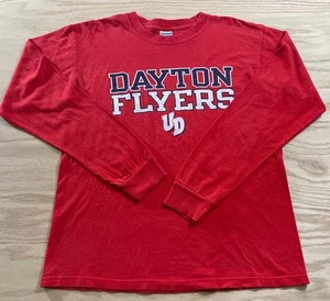 Vintage Logo University of Dayton Flyers Long Sleeve T-Shirt Adult Medium Red - Picture 1 of 14