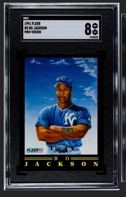 Fleer Pro Visions Bionic Bo Jackson 1991 #5 de 12 SGC 8 casi nuevo-como nuevo Kansas City Royals Foto 1 de 2